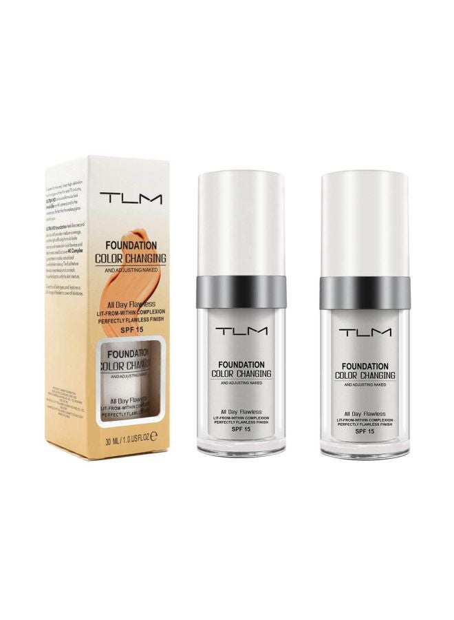 TLM Pack Of 2 Flawless Colour Changing Liquid Foundation White - Image 1