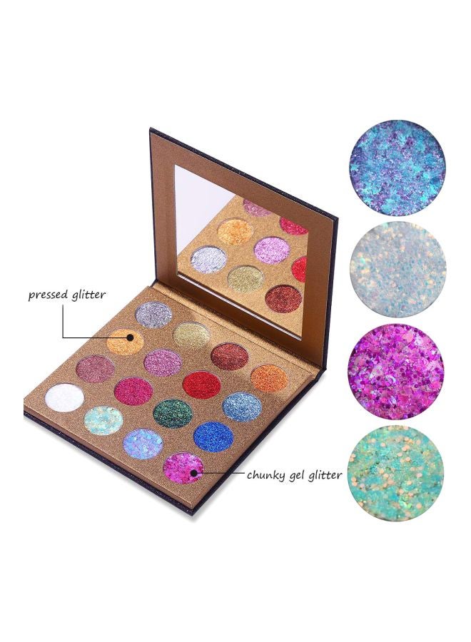 Pro Glitter Eyeshadow Palette Multicolour