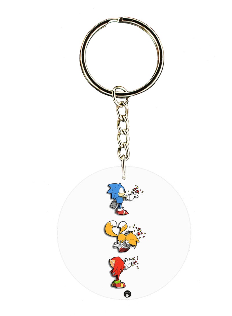 BP Keychain Of The Video Game Sonic ( 2 Sides)