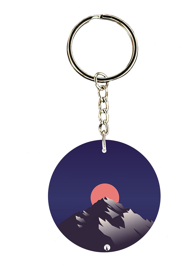 BP A Mountain Double Side Printed Keychain