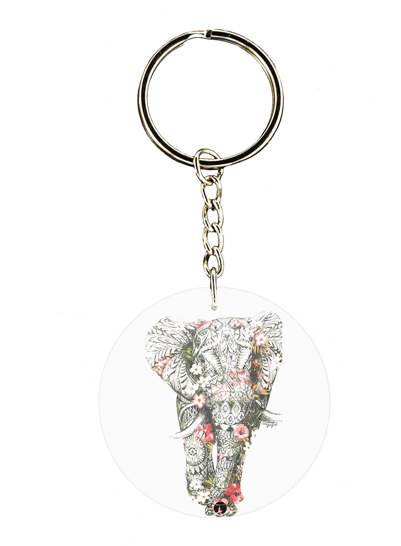 BP An Elephant Double Side Printed Keychain