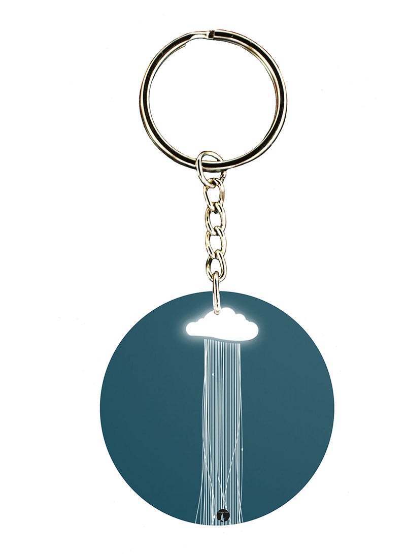 BP A Cloud Double Side Printed Keychain