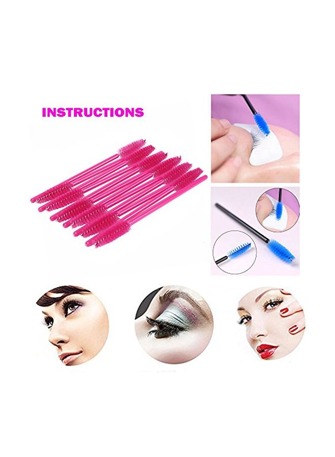 Akstore 100-Piece Disposable Eyelash Mascara Applicator Set Pink - Image 3