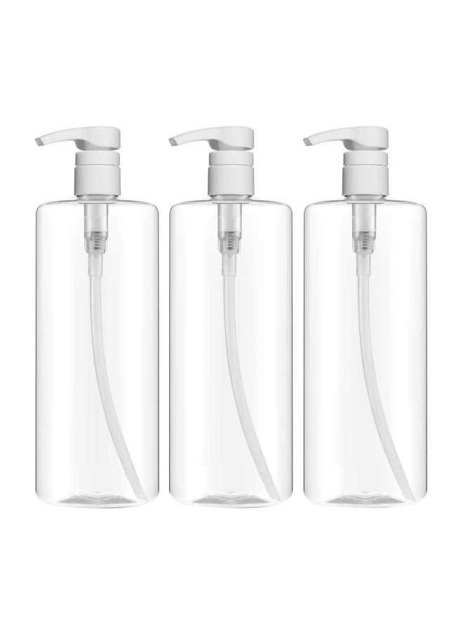 Bar5F 3-Piece Empty Shampoo Pump Bottle Set Clear - Image 1