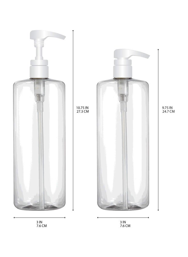 Bar5F 3-Piece Empty Shampoo Pump Bottle Set Clear - Image 2