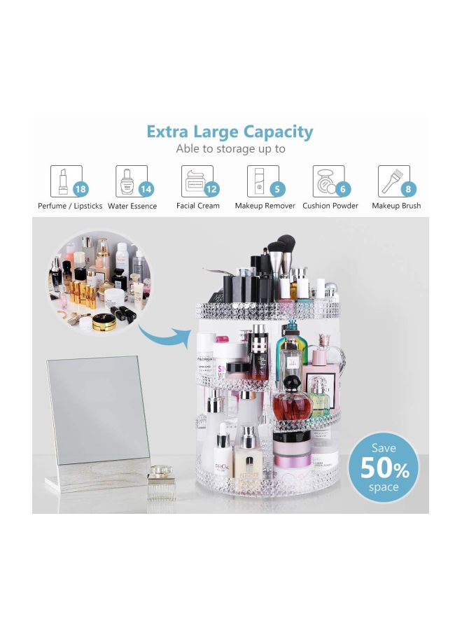 360 Degree Rotating Makeup Organizer Clear - Image 3