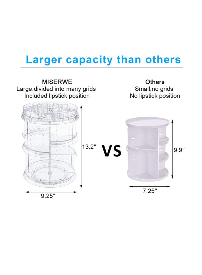 Generic 360 Degree Rotating Makeup Organizer Clear  - Image 3