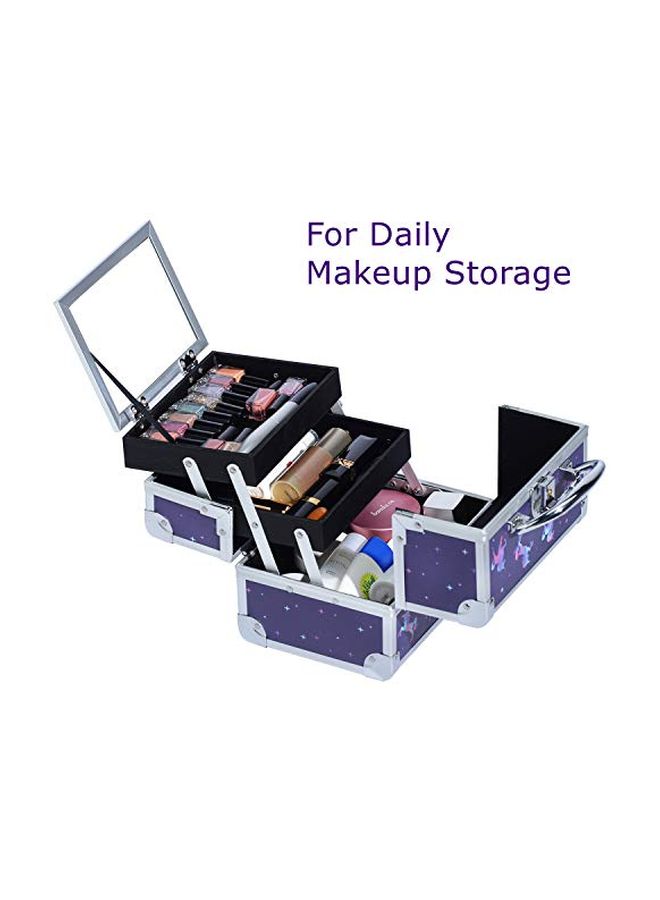 جوليجريس منظم لمستحضرات التجميل مع مرآة بنفسجي/أبيض - Image 2