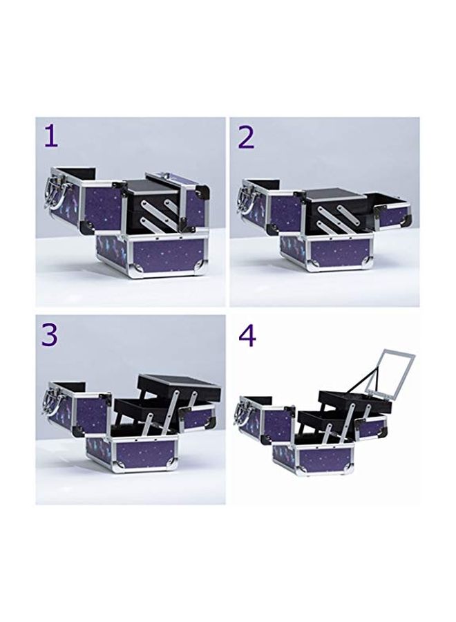 جوليجريس منظم لمستحضرات التجميل مع مرآة بنفسجي/أبيض - Image 3