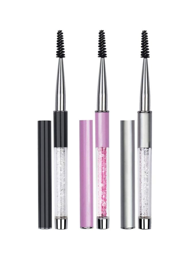 بي تي آرت بوكس فرشاة لمكياج العيون - 3 قطع بيج/فضي/اسود - Image 1