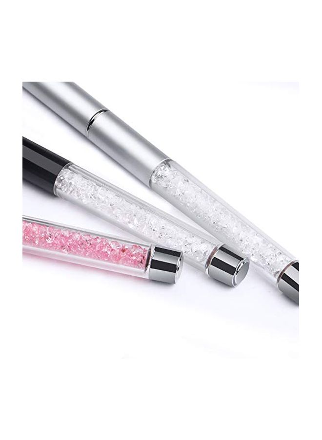 بي تي آرت بوكس فرشاة لمكياج العيون - 3 قطع بيج/فضي/اسود - Image 3