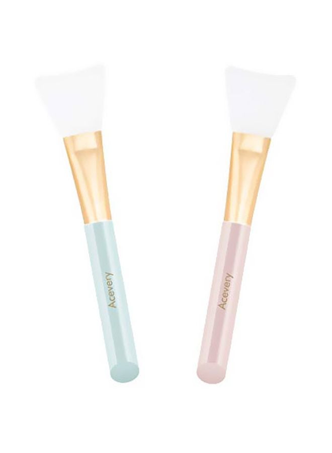2-Piece Face Makeup Brush Blue/Brown