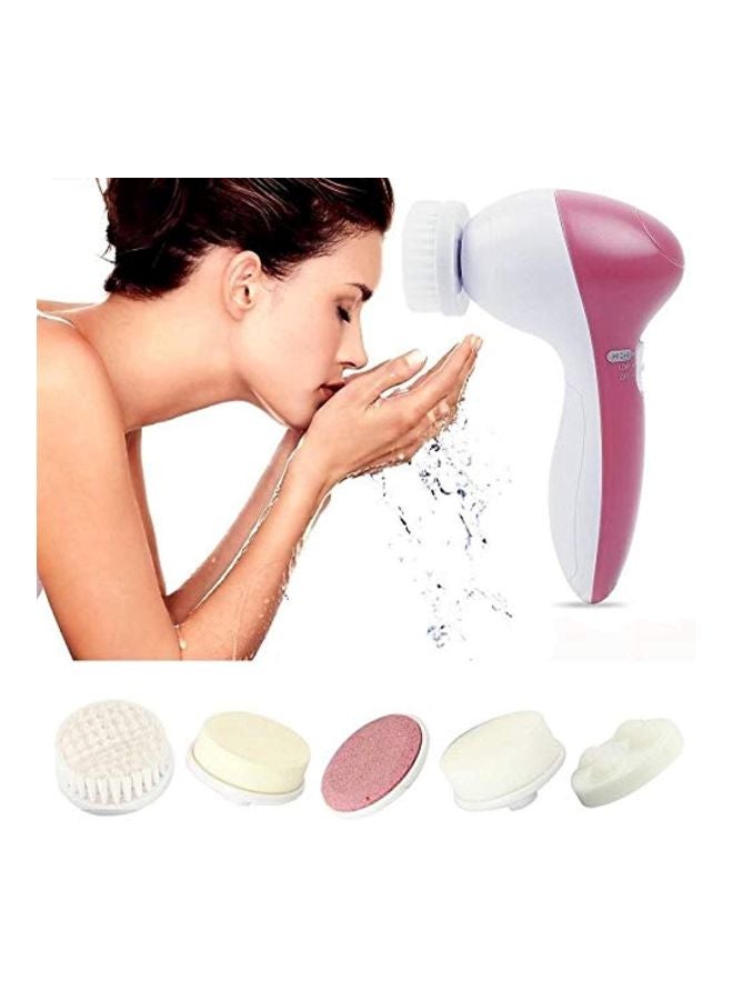أداة تقشير وتدليك كهربائية 5 في 1 وردي/أبيض - Image 2