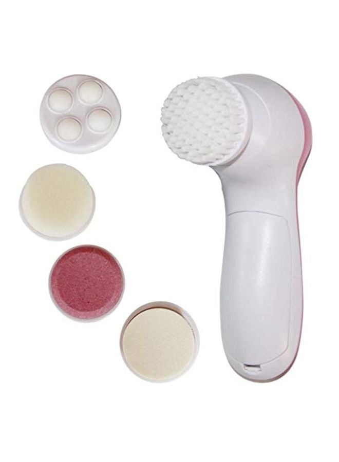 أداة تقشير وتدليك كهربائية 5 في 1 وردي/أبيض - Image 1