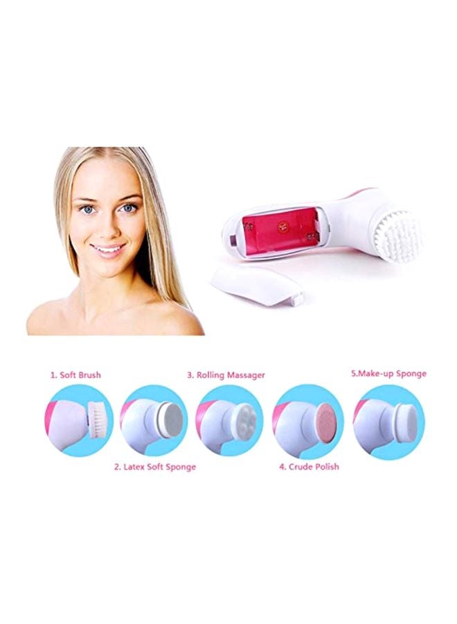 أداة تقشير وتدليك كهربائية 5 في 1 وردي/أبيض - Image 4