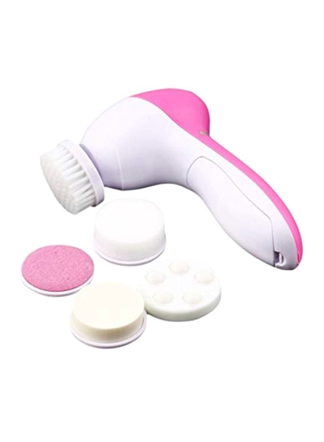 أداة تقشير وتدليك كهربائية 5 في 1 وردي/أبيض - Image 1
