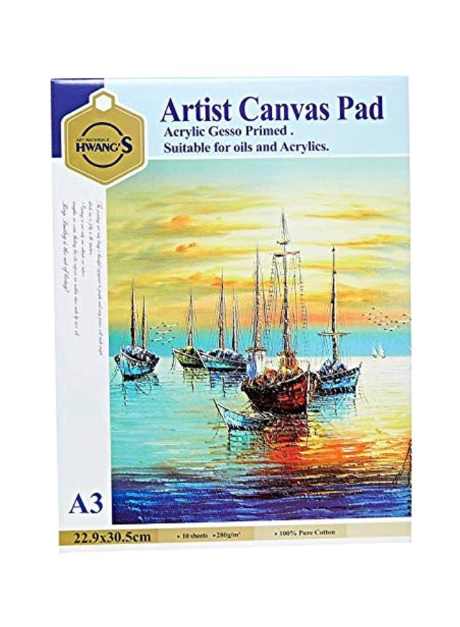 كانو دفتر قماش الكانفاس للفنانين مقاس A3 أزرق/أصفر/أحمر - Image 1