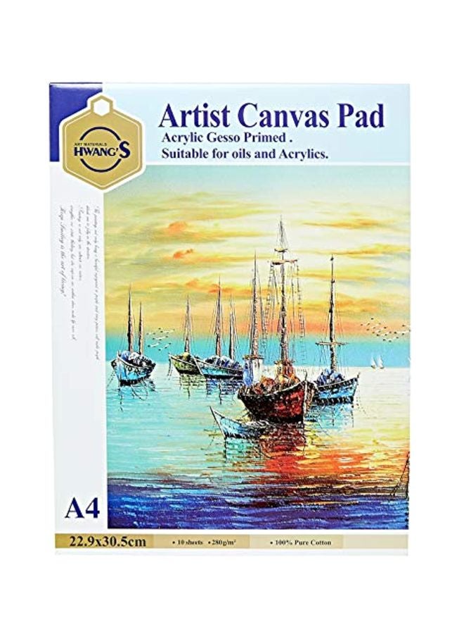 كانو لوحة فنية من الكانفاس مقاس A4 أصفر/أبيض/أزرق - Image 1