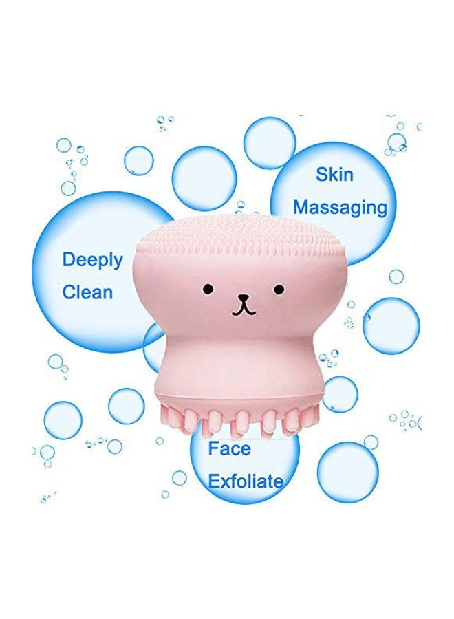 ليسمون جهاز يدوي لتقشير الوجه من السيليكون بتصميم قنديل البحر وردي/أسود - Image 2