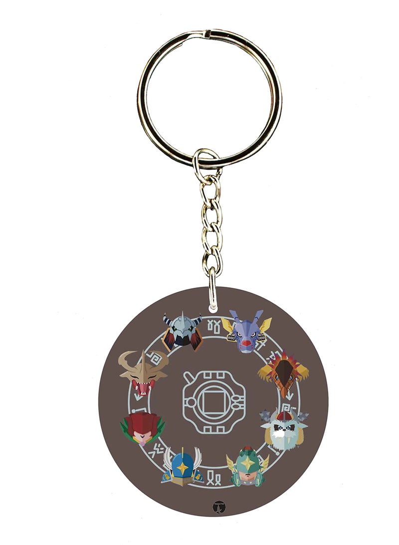 BP Double Side Anime Digimon Printed Keychain