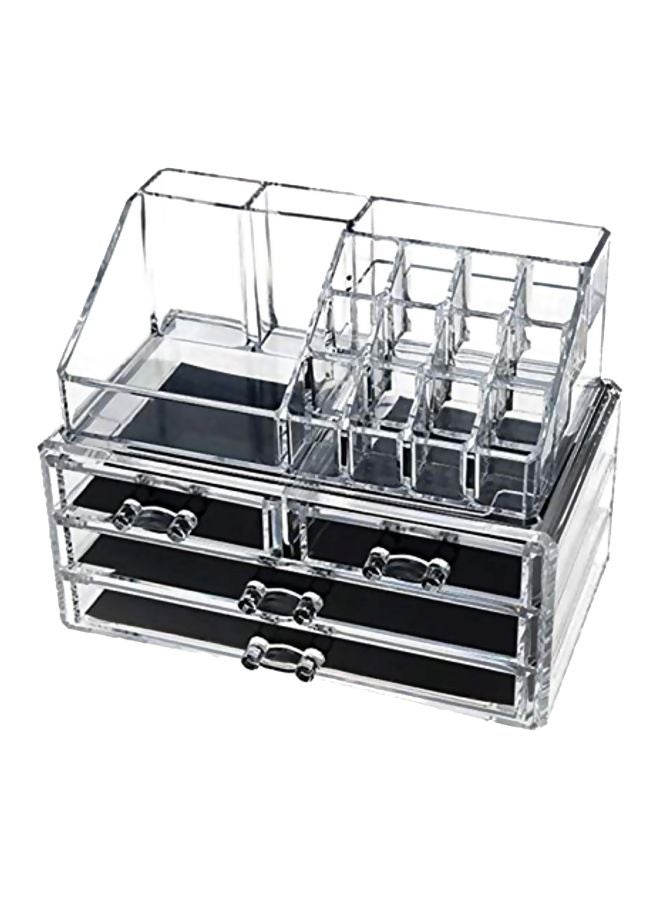 صندوق أدوات تجميل مصنوع من ألياف الأكريليك شفاف - Image 1