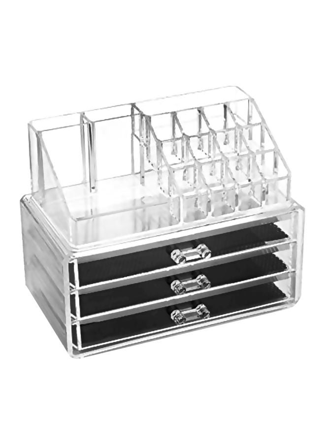 صندوق أدوات تجميل مصنوع من ألياف الأكريليك شفاف - Image 1