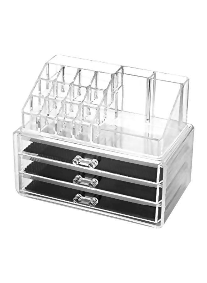 صندوق أدوات تجميل مصنوع من ألياف الأكريليك شفاف - Image 2