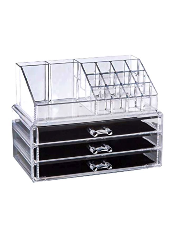 صندوق أدوات تجميل مصنوع من ألياف الأكريليك شفاف - Image 1