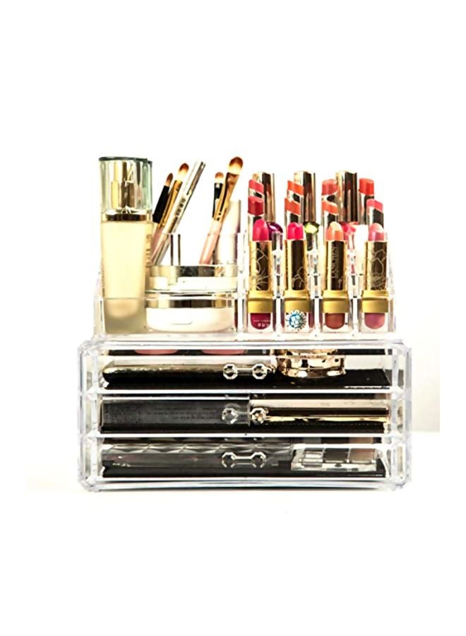 4-Drawer Cosmetic Storage Case Clear - Image 2