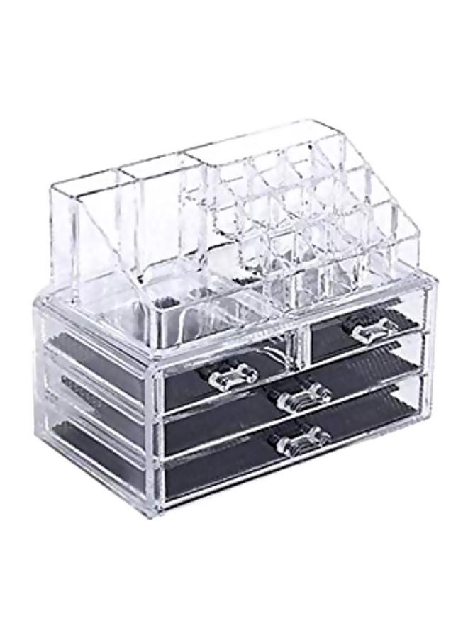 منظم أدوات تجميل مكوَّن من 4 أدراج شفاف/ أسود - Image 2