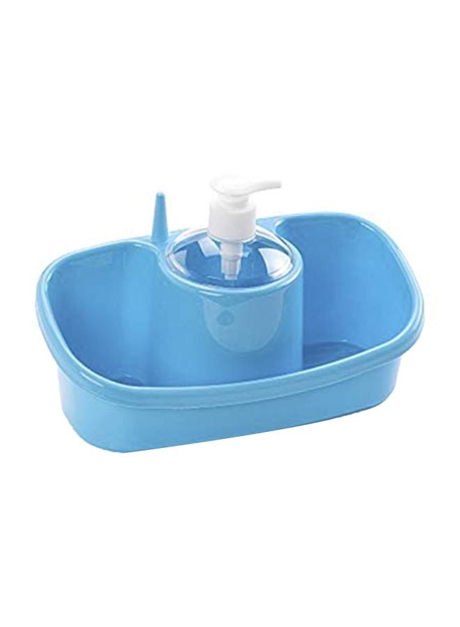 3-In-1 Soap Dispenser And Sponge Holder Blue 250ml 