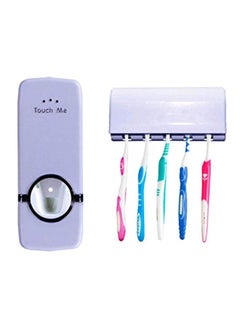 Auto Squeezing Toothpaste Dispenser And Holder Set Purple