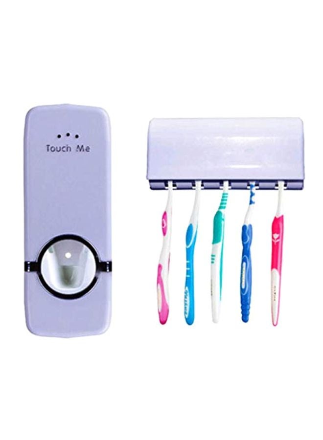 Kidcia Auto Squeezing Toothpaste Dispenser And Holder Set Purple  - Image 1