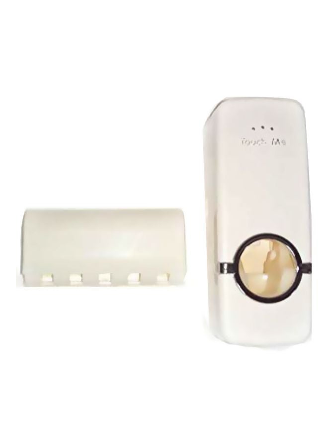 Toothpaste Dispense With Toothbrush Holder White - Image 1