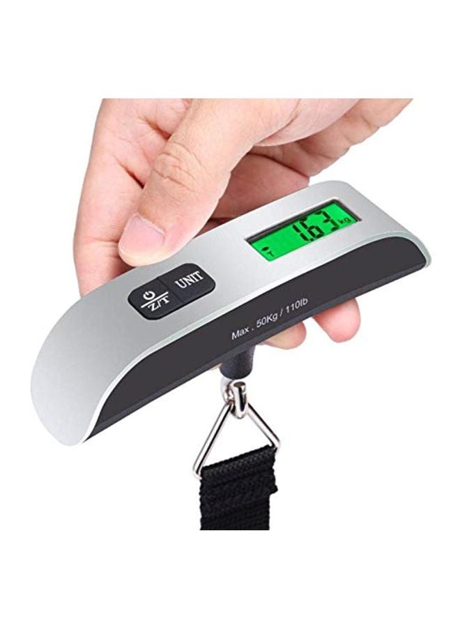 HB - Digital Luggage Scale With Green Backlight 50kg Silver/Black - Image 1