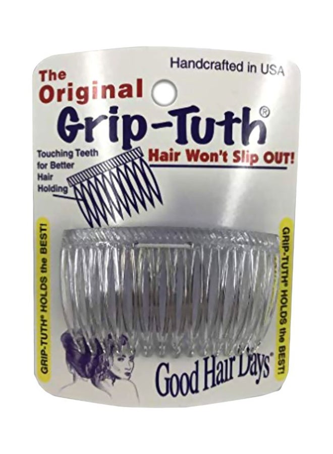 Good Hair Days Pack Of 2 Grip Tuth Hair Comb Clear 1.5inch