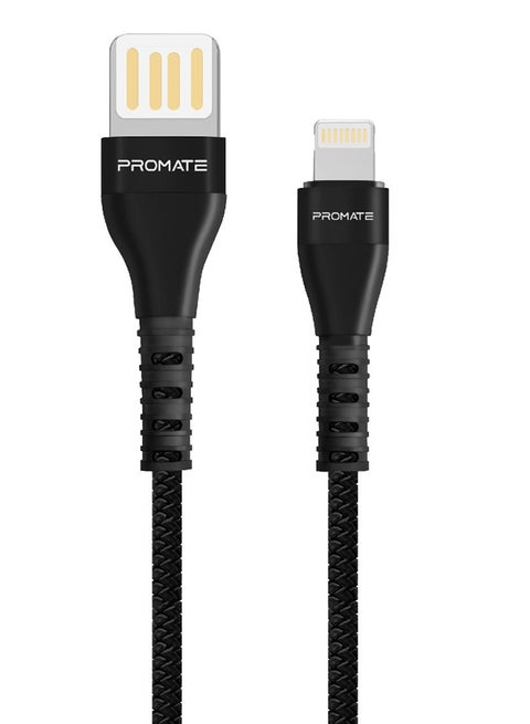 Reversible USB-A to Lightning Cable, High-Speed Fast Charging Syncing 2A Lightning Connector Cable With 1.2m Tangle Free Cord And Long Bend Lifespan For Apple iPhone XS, XS Max, XR, iPad Pro, iPod, VigoRay-I Black