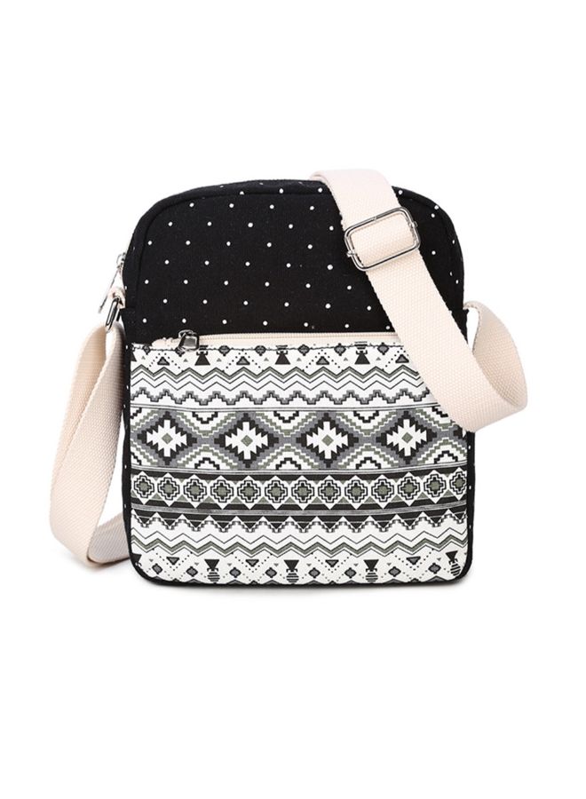 3-Piece Canvas Backpack Set Black/White - Image 3