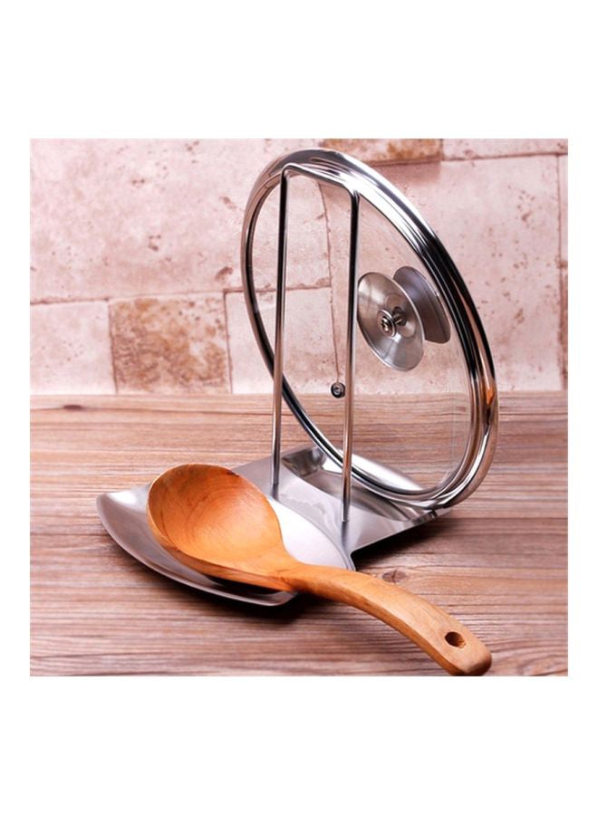 FRIEET Stainless Steel Pan Pot Cover Lid Rack Stand Spoon Holder Silver 18.5x15.5x20cm - Image 2