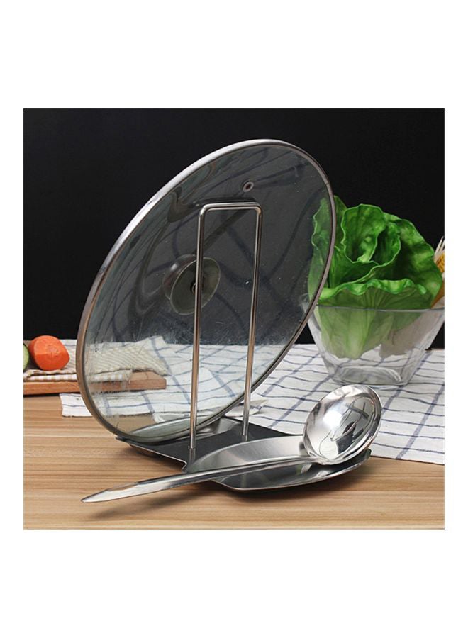 FRIEET Stainless Steel Pan Pot Cover Lid Rack Stand Spoon Holder Silver 18.5x15.5x20cm - Image 3