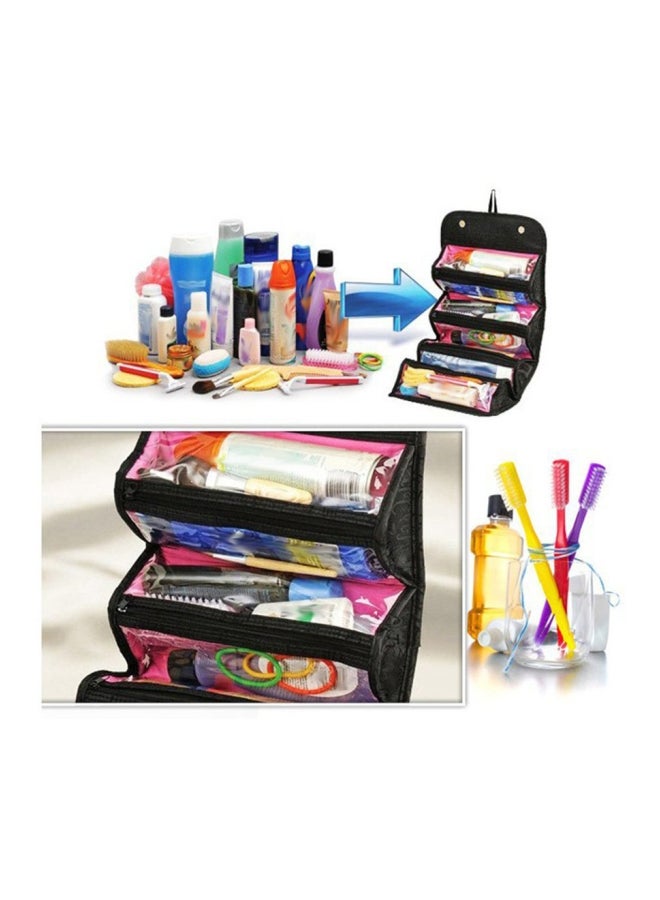 حقيبة تخزين أدوات التجميل متعددة الوظائف أسود/وردي - Image 3