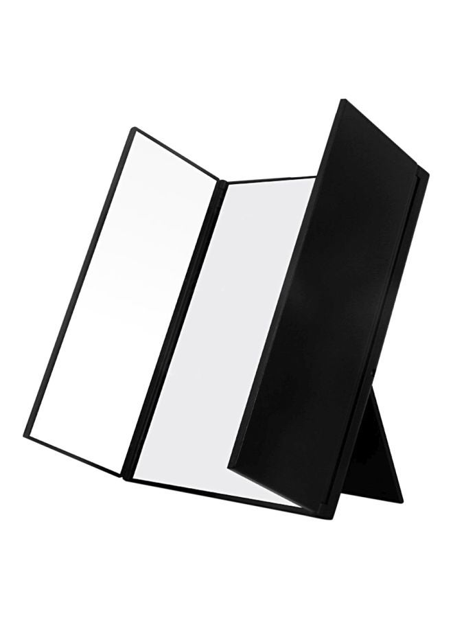FLYMEI Tri-Fold LED Light Travel Makeup Mirror Black - Image 1
