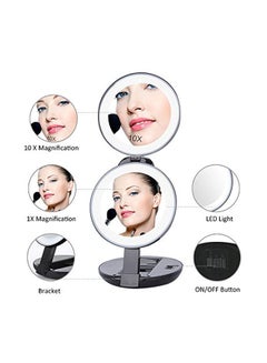 KEDSUM Double Sided LED Makeup Mirror Black  - Image 2