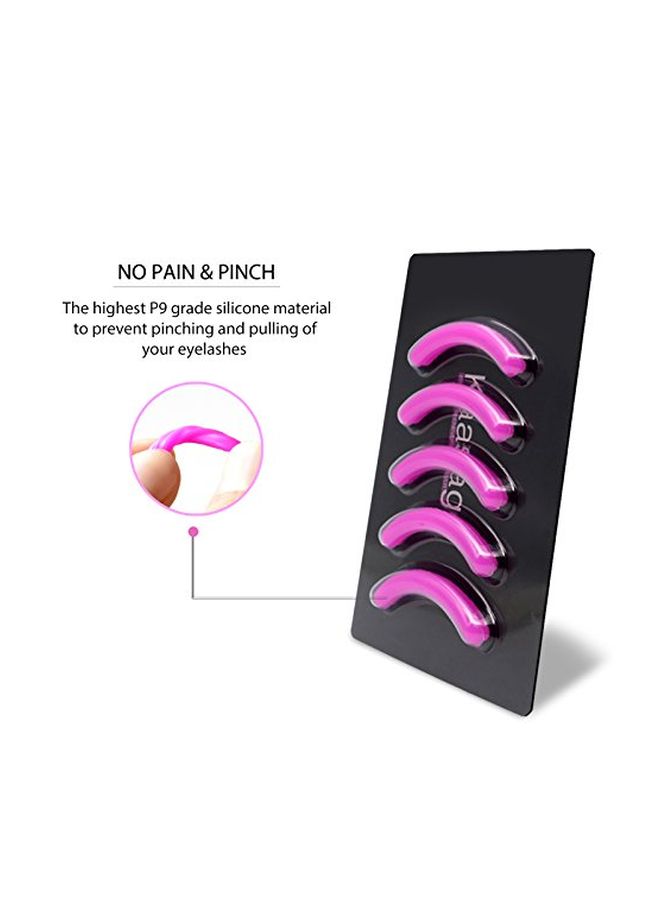 Kaasage - Eyelash Curler With Advanced Silicone Pressure Pad Black/Pink - Image 1