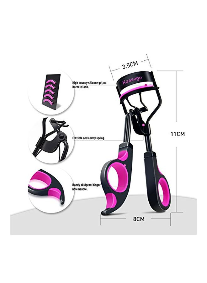 Kaasage - Eyelash Curler With Advanced Silicone Pressure Pad Black/Pink - Image 1