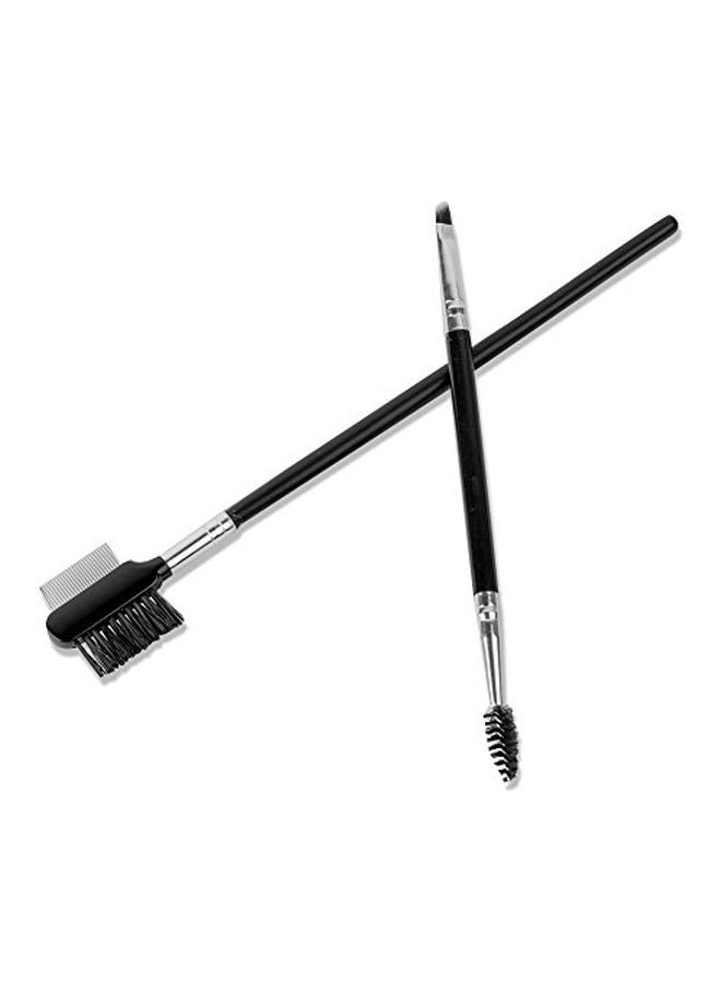 g2plus Pack Of 2 Eyebrow Comb And Brush Set Black/Silver - Image 2