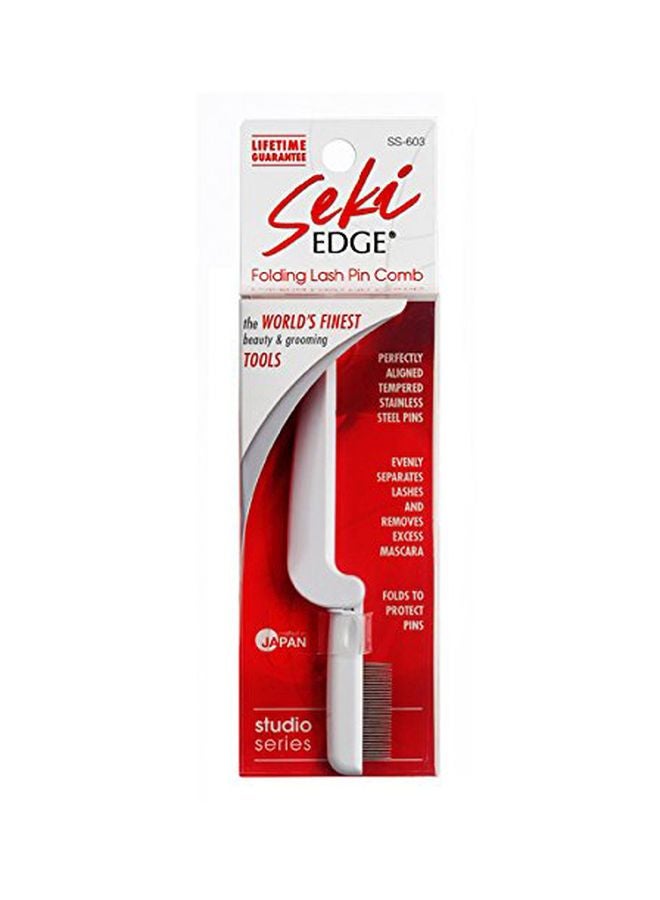 Folding Lash Pin Comb White/Silver