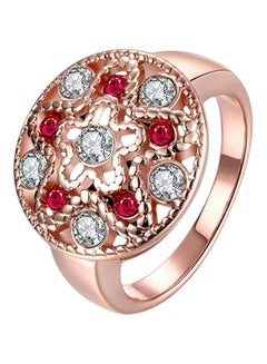 Rose Gold Plated Stone Studded Ring
