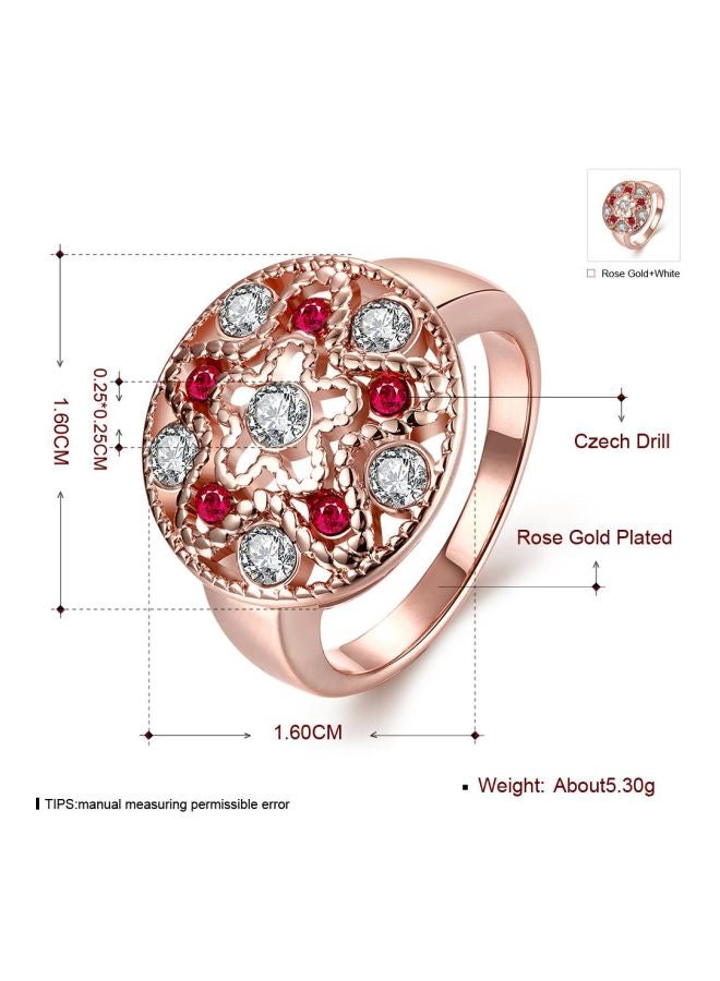 EHOME - Rose Gold Plated Stone Studded Ring - Image 1