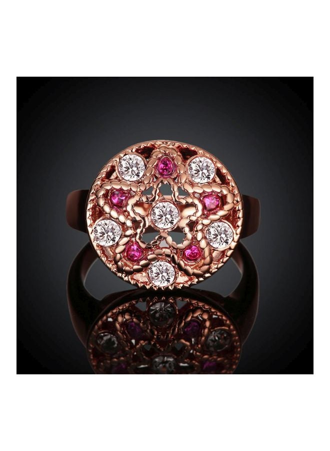 EHOME - Rose Gold Plated Stone Studded Ring - Image 1